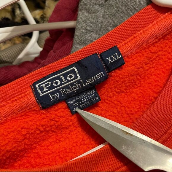 Ralph Lauren Orange Crewneck Sweater with Ribbed Cuffs - Picture 8 of 8